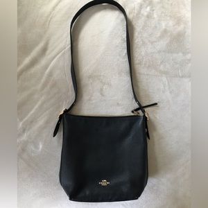 Coach Val Duffle Black Pebble Leather Bag